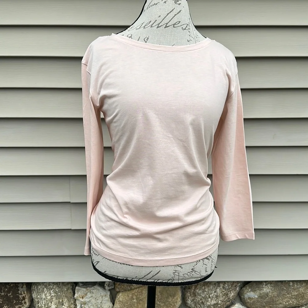 J. Crew Twist-back Long-sleeve T-shirt - Blush Pink